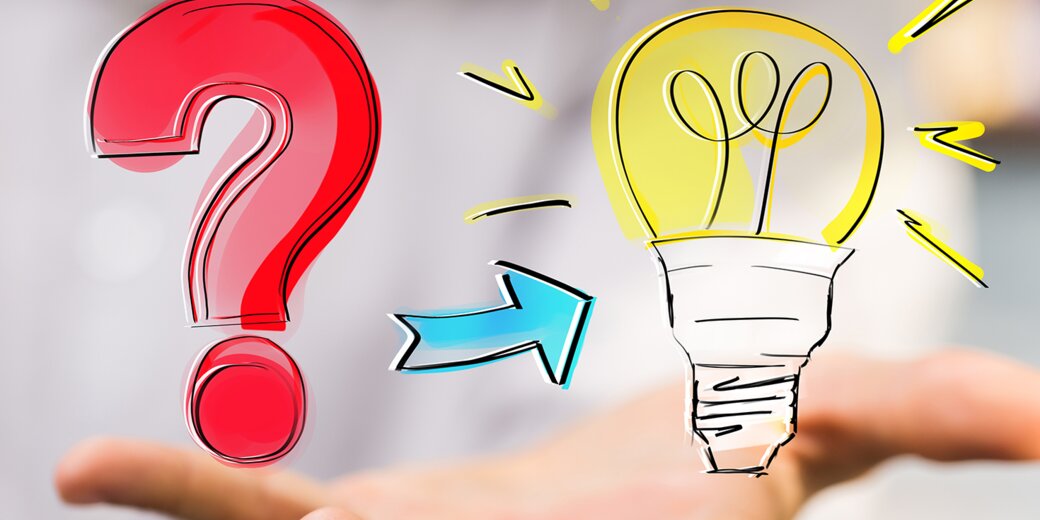 Fragezeichen Pfeil zu Idee