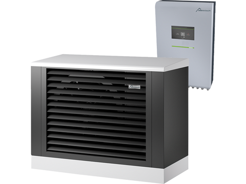 bösch Wärmepumpe MOZART9AC mit Wandregler R32 – platzsparende Lösung für effizientes Heizen und Kühlen.