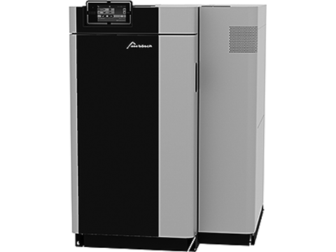 bösch DUO-S Kombi-Heizzentrale – platzsparende Heizlösung für Scheitholz und Pellets in einem Gerät.