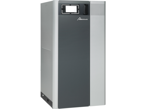 Vorderseite von Pellets-Heizzentrale PEO-S von bösch leicht gewinkelt