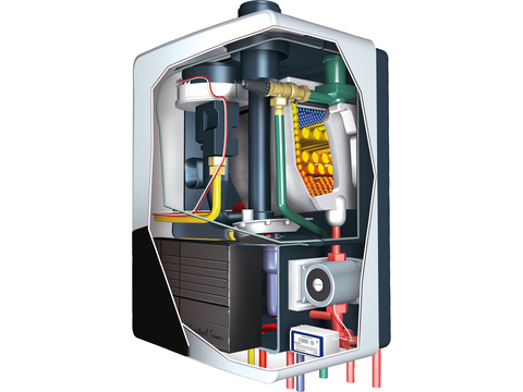 Gas-Brennwert-Wandheizzentrale QLXR Aufbau