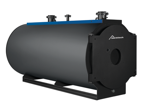 Großkessel LRR in Ausführung eines Stahl-Hochleistungs-Warmwasserkessels von bösch